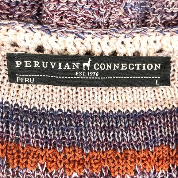 Peruvian connection, V-neck, cotton pullover sweater - Picture 7 of 9